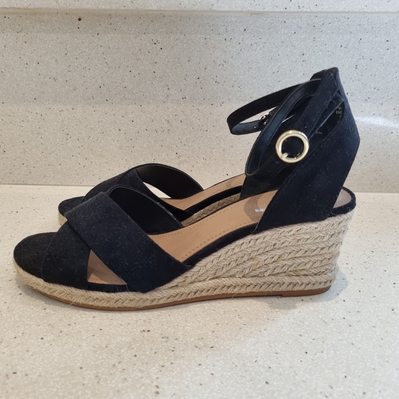 H&M Espadrilles Size 39 Black Strappy - Picture 2 of 7